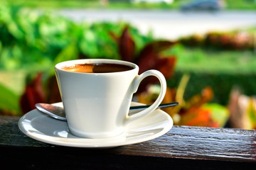 Hot coffee mellow With relaxing, stressful, drinking coffee	