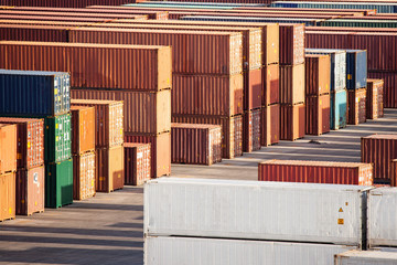 Shipping containers ready for shipping stock photo