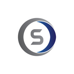vector illustration initial letter s and circle icon logo modern design