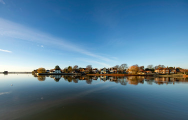 Wide angle landscape of Emsworth Harbour, Hampshire