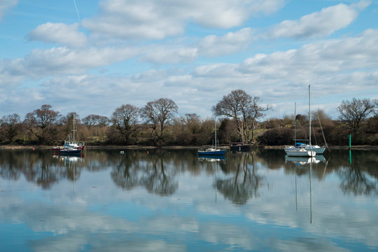 Landscape image of Fareham Creek, Fareham, Hampshire, UK 