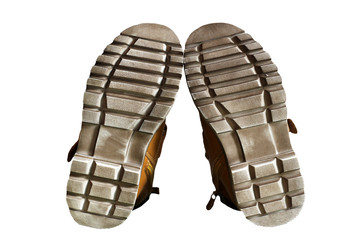 Two shoes, rubber soles isolated on white background