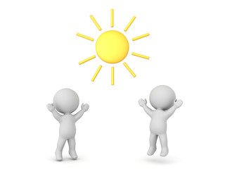 3D Characters are happy because it's sunny