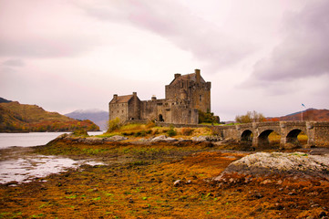 Fototapeta na wymiar Eilean Donan Castle at Loch Alsh, Scotland, United Kingdom, Europe