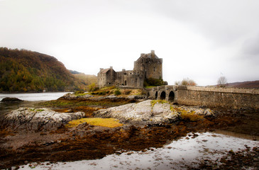 Naklejka na ściany i meble Eilean Donan Castle at Loch Alsh, Scotland, United Kingdom, Europe