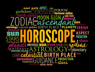 HOROSCOPE word cloud collage, concept background