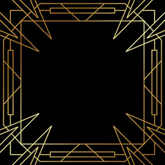 Art Deco Gatsby inspired, Roaring 20s style frame template vector