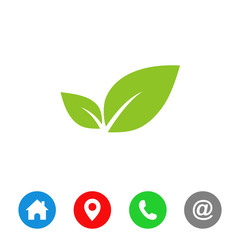 Leaf Icon Symbols Vector Design