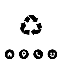 Obraz premium Recycle sign icon symbol vector