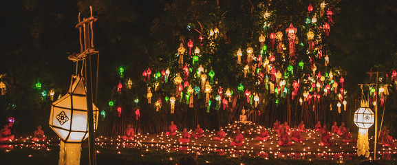Lanterns festival, Yee Peng and Loy Khratong in Chiang Mai, Thailand