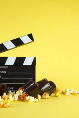 movie, cinema video concept. movie clapper board with copy space.