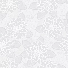 Rolgordijnen Vector Pastel Gray Flowers Seamless Repeat Background Pattern © Julia
