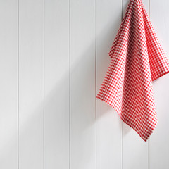 napkin hanging on white wall