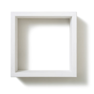 Box shelf isolated on white background.