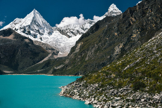 Laguna Paron in Huscaran National Park in the Cordillera Blanca in Peru