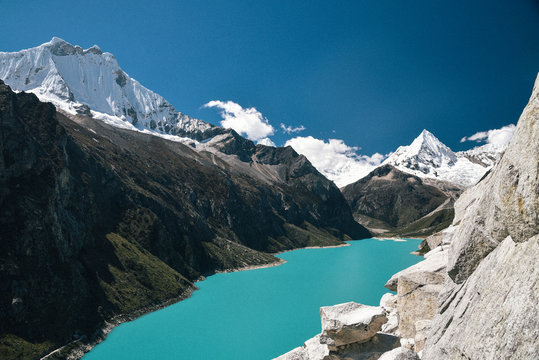 Laguna Paron in Huscaran National Park in the Cordillera Blanca in Peru