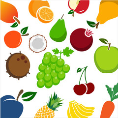 fruit background seamless vector pattern. Texture for wallpapers, pattern fills, web page backgrounds