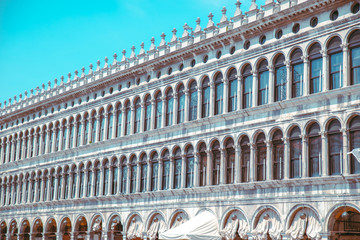 view of procuratie vecchie building in venice italy