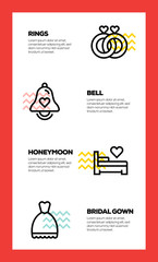 WEDDING LINE ICON CONCEPT