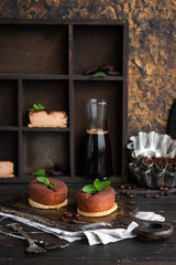 Chocolate and coffee bean cake