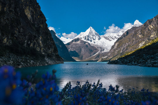Laguna Paron in Huscaran National Park in the Cordillera Blanca in Peru