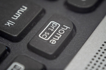 Close up of the home key on a keyboard