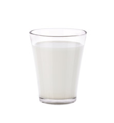 glass of milk on white background