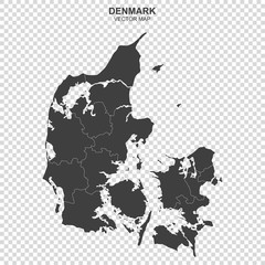 vector map of Denmark on transparent background