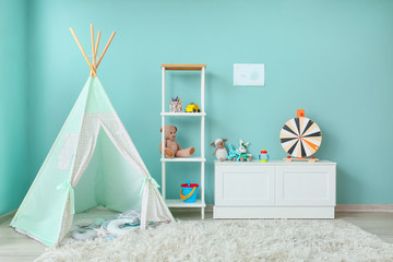 Interior of modern children's room with toys © Pixel-Shot