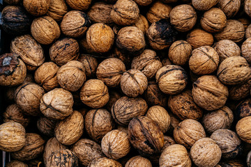 Lots of walnuts like as background
