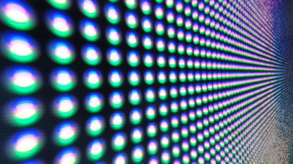 RGB LED Pixel Pitch - Red Green Blue - Color Mixing LEDS. Perspective view SMD Technology. Display...