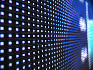 RGB LED Pixel Pitch - Red Green Blue - Color Mixing LEDS. Perspective view SMD Technology. Display...