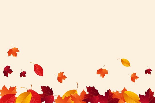 Autumn background with falling autumn leaves