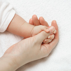 hands of mother and baby