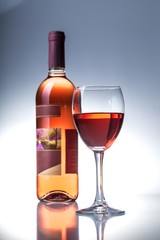 Bottle of Red Wine and Glass