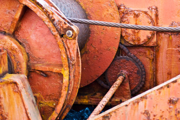 detail from an old ship, a tugboat