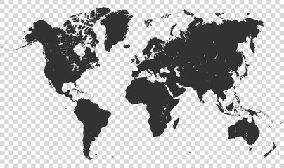 Fototapeta na wymiar world map on transparent background