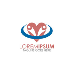 Human character icon logo design vector template