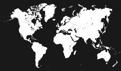 white world map on gray background
