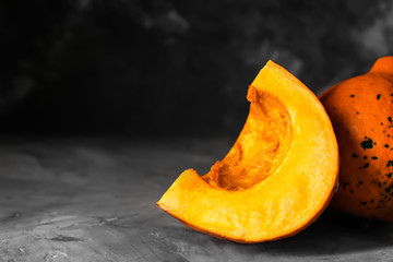 Fresh pumpkin on grunge background