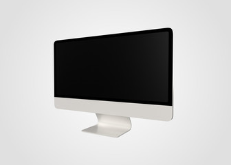 Computer Desktop Freestanding Modern on White background 3D Render