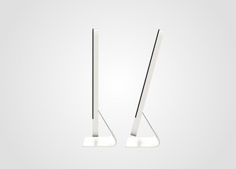 Computer Desktop Freestanding Modern on White background 3D Render