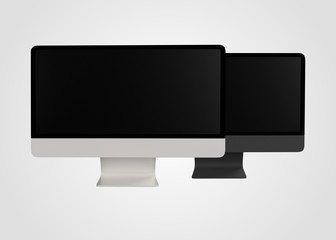 Computer Desktop Freestanding Modern on White background 3D Render