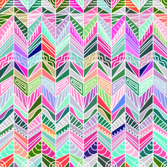 Seamless geometric pattern in pastel colors, ethnic style vector, decorative background with ornament