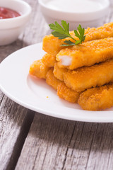 Fried fish sticks ( fingers ) or chicken nugget