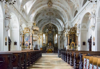 Fototapeta na wymiar Sacred Heart Convent interior, Hall; in Tirol, Austria