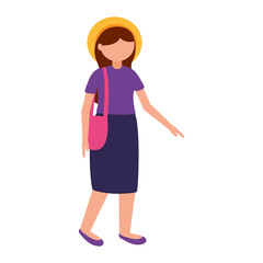 Isolated traveler woman vector design