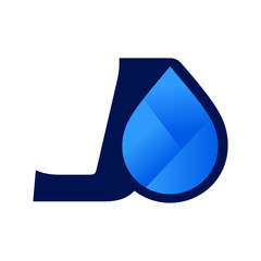 initial logo water drop