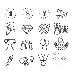 Winning, awards related icon in trendy outline isolated on white background