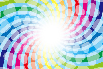 イラスト背景素材 レインボーカラー ハートマーク エンターテインメント 虹渦 無料素材 フリーサイズ Wall Mural Tomo00